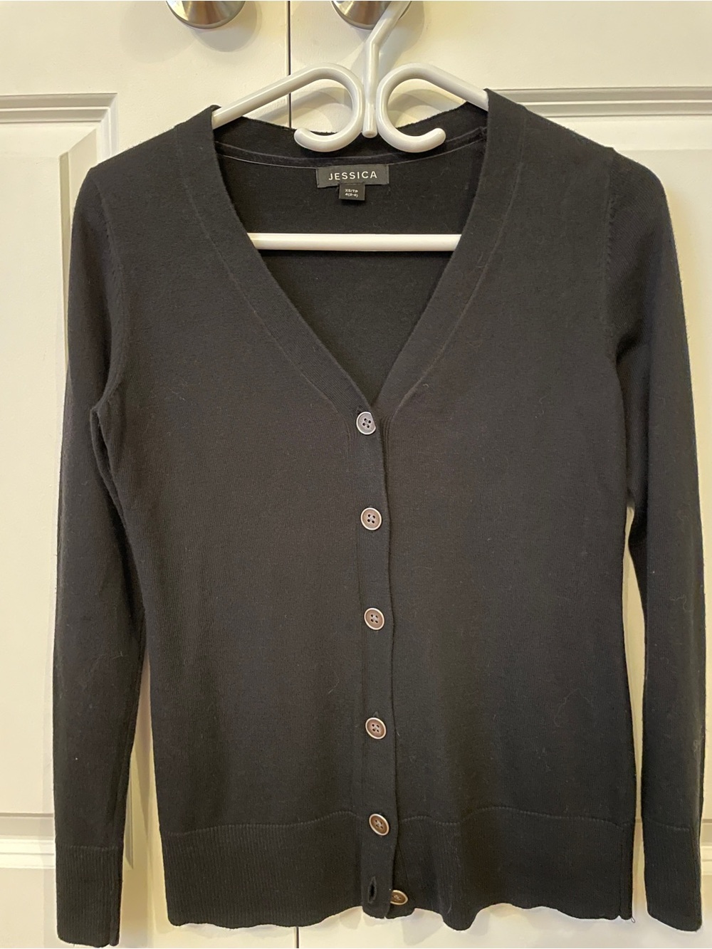Jessica Black V-Neck Button Front Cardigan